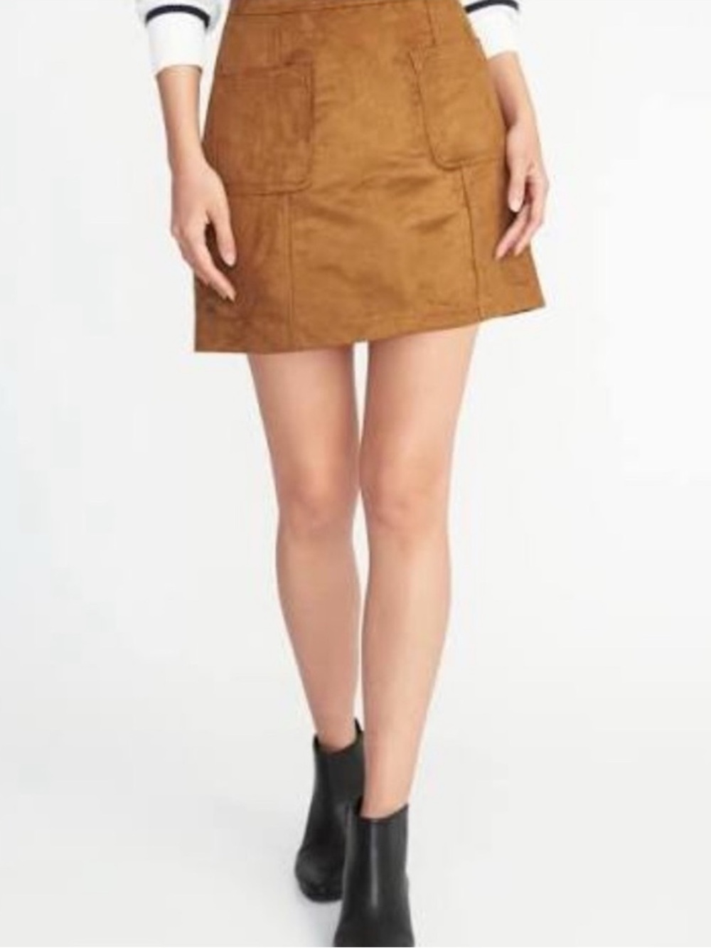 NWT Old Navy Faux Suede Utility A-Line Mini Skirt